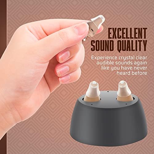Rechargeable to and Assist , Completely-in-Canal (CIC) Nearly Invisible Mini Personal Device w/ Noise Cancellation & Feedback Reduction for Adults Seniors & Elderly