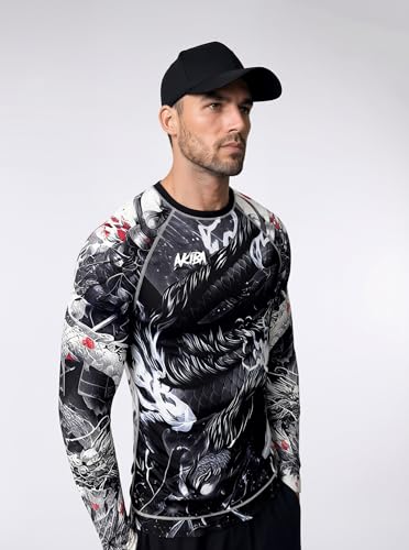 Image of AKIBA Full Sleeve Skins Performance Fit Compression for MMA, BJJ Rash Guard,Gym, Running, Cycling