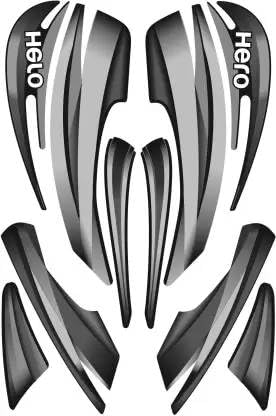 RKT Compatible Motorcycle Bike Fancy Multicolor Stickers & Decals kit Sticker for Splendor (Grey)