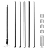 Zonon Sand Point Well Kit Includes 1-1/4 Stainless Steel Well Point and 5 Pcs 39' 1-1/4 Galvanized Drive Pipes for Sand and Soft Soil Garden Irrigation Livestock Drinking, 60 Gauze