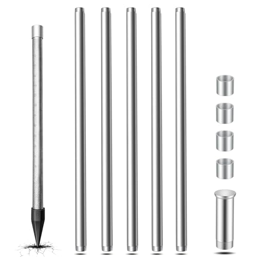 Zonon Sand Point Well Kit Includes 1-1/4 Stainless Steel Well Point and 5 Pcs 39 1-1/4 Galvanized Drive Pipes for Sand and Soft Soil Garden Irrigation Livestock Drinking 60 Gauze