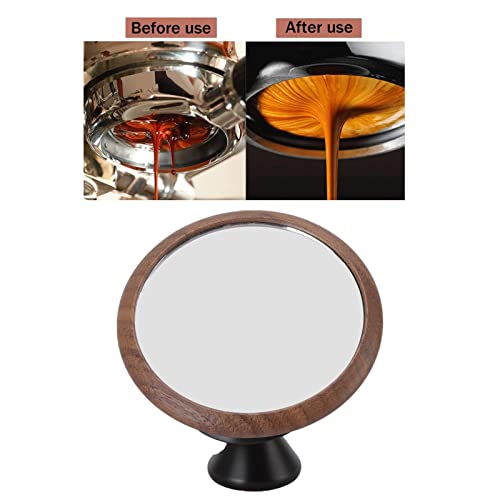 Espresso-Shot-Spiegel für Bodenlosen Siebträger, Reflektierender Spiegel Zur Beobachtung der Kaffeedurchflussrate, Multidirektionale Rotation, Sichtbare Kaffeeextraktions-Beobachtungsspiegel, Walnuss-