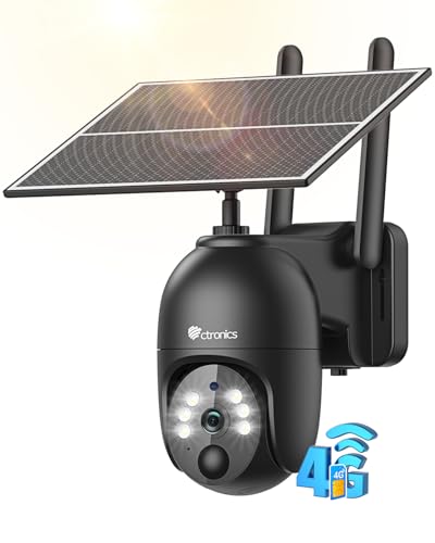 Ctronics Cámara Vigilancia Solar 3G/4G LTE 2K PTZ