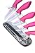 Chef's Star 6 Piece Kitchen Knife Utility Set, Stainless Steel Blade W/Colored Titanium Coating and Pink Handles, Includes Chef, Bread, Carving, Paring and Utility Knife Plus Acrylic Knife Block
