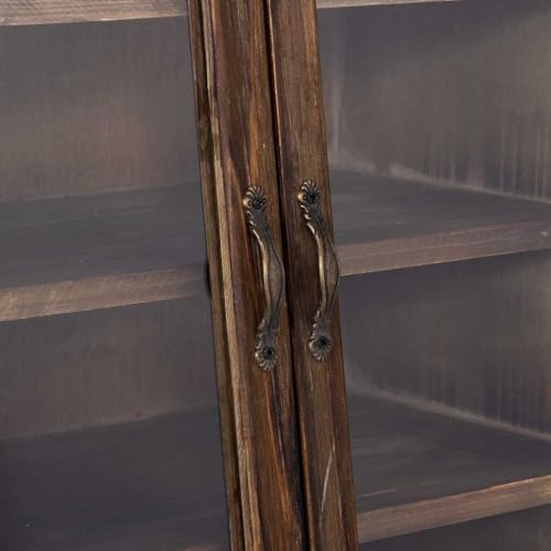 WANDERLUST DECO Vitrine en Bois avec 2 Portes vitrées et 5 étagères 50x29,5x80h cm – vue 6