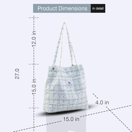 Image of Lyrovo Women Corduroy Shoulder Tote Bag for Work Beach Travel and Shopping Grocery