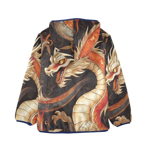 Dragon Girls Fleece Jacket Girls Fall Jacket Girls Zip Up Hoodie Girls Sherpa Jacket 2-10T2