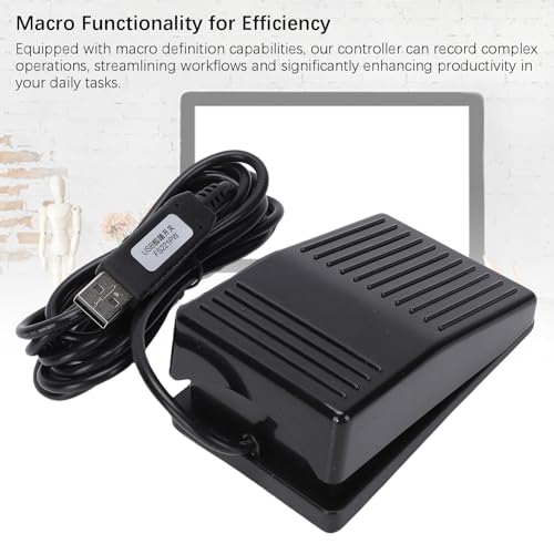 Interruptor de pedal USB para transcripción y videojuegos ergonómico 4