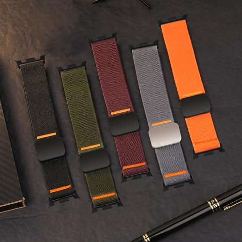 Image of Magnetic Elastic Bands Compatible for Samsung Galaxy Watch 8 Band 40mm 44mm /Galaxy Watch 8 Classic 46mm,Soft Fabric Strap Stretchy Nylon Sport Wristband for Galaxy Watch 8 /Classic for Men Women