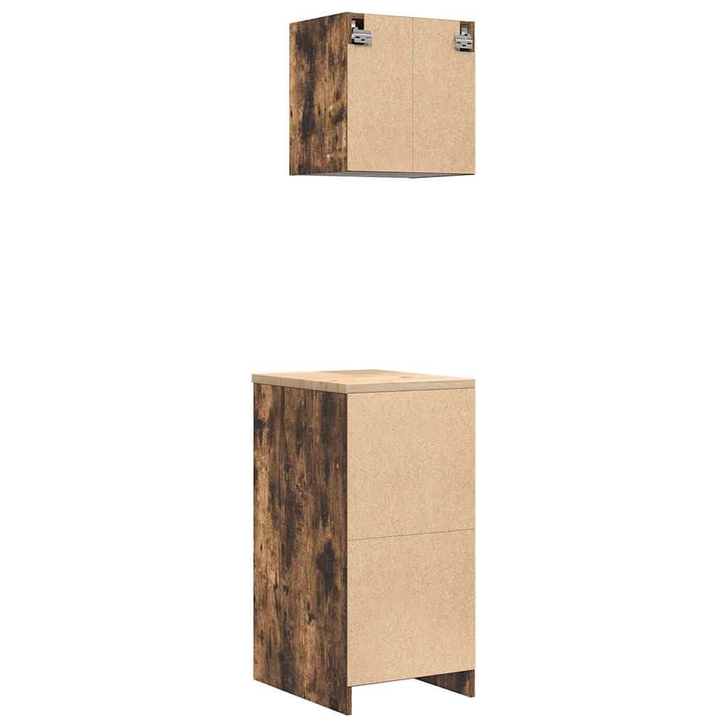 Generisch Garagenschränke 2 STK. Räuchereiche Holzwerkstoff,Wirtschaft Industrie,Gewerbliche Lagerung,Industrieschränke-3328327