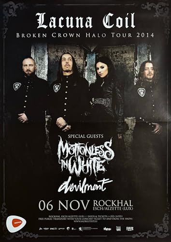Affiche Lacuna Coil Tour 2014 poster musical 60x84 cm pour deco rock