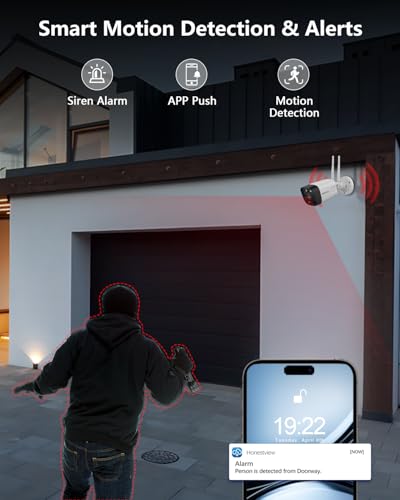 Image of (2026 Update) 5MP Wireless WiFi Outdoor Security Camera System with Dual Antenna Cameras, 55% Stronger Signal, 130 Wide Angle, 2-Way Audio, No Monthly Fee, Home Security System