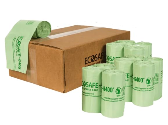 Image of EcoSafe 7 Gallon Compostable Bag Liners (18 x 25 inch) - 480 bags