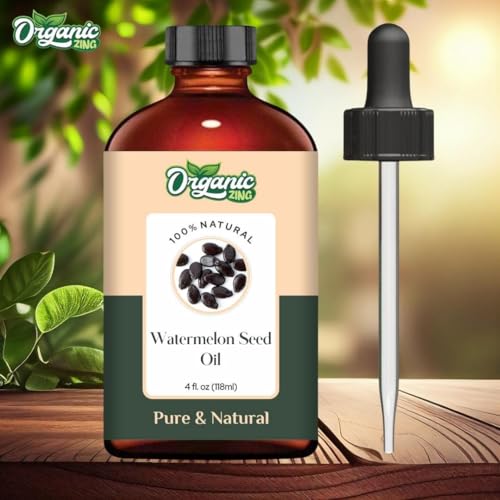 Image of Organic Zing Watermelon Seed (Citrullus lanatus) Oil | Pure & Natural Carrier Oil for Skincare, Haircare & Massage - 118ml /3.99fl oz