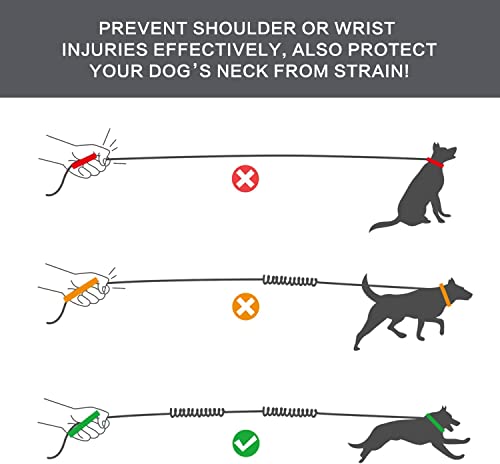 Pecute Hundeleine für Hunde, bis zu 110 kg, stoßfest, bequem, reflektierende Nähte, ideal zum Laufen, Joggen und Gehen (weiß)