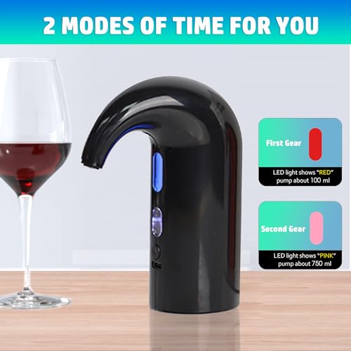 Foto von Elektrischer Weinbelüfter,Stopper Multi-Smart Automatischer Weinspender- Premium Belüftungsausgießer und Dekantierausgießer - Weinkonservierer,Black