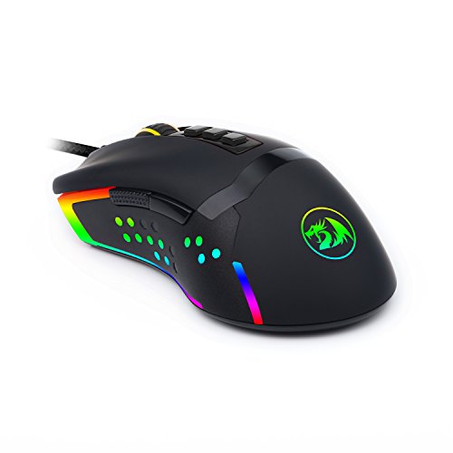 Redragon M712 Wired Gaming Mouse RGB LED Backlit MMO, 9 Button Ambidextrous Macro Programmable Computer Mice, Octopus, 10000 DPI for Windows PC Gamer (Wired RGB Backlit) - Thumbnail 4