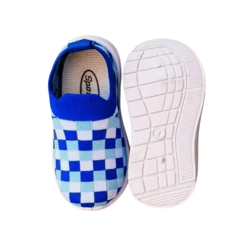 Girls Comfortable Colorblock Blue Slip-On Mesh Shoes for Daily Use 1