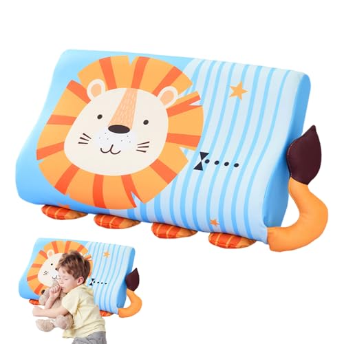 Miniatura 8 de Almohada Infantil, 45 x 27 cm Almohada para Niños, Almohada Niño con Funda, con Memoria, Transpirable y Suave, Almohadas Ergonómica para Niños de 3 a 12 Trae Dulces Sueños (León)
