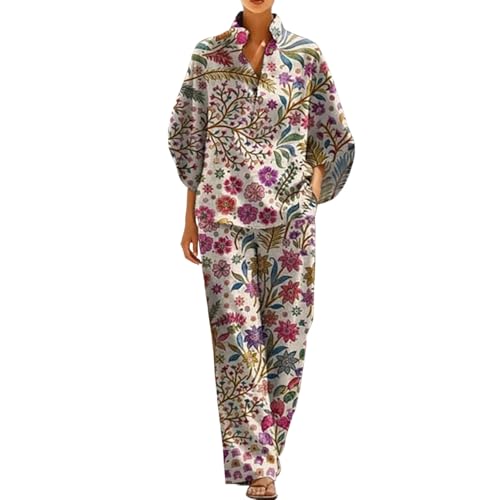 Conjunto de dos piezas para mujer holgado contra el calor con pantalón ancho ligero