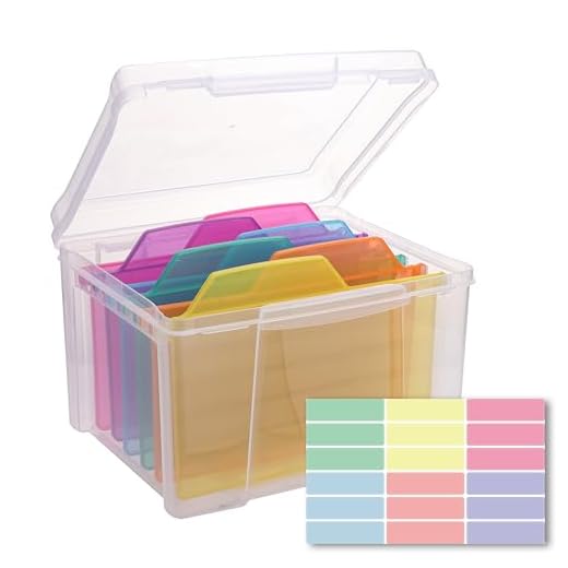 Greeting Card Organizer with Dividers for Holiday Birthday Get Well Cards Photos, Crafts, Scrapbooking, Paper, Stickers and More(Multi-Colored)