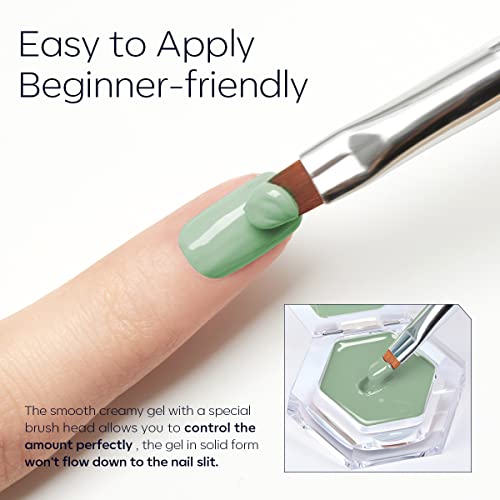 Modelones Gel Nail Polish, Sage Green Solid Gel Polish 1 Pcs 3G Pudding Gel Upgraded Crème Manicure Palette Soak Off Led Nail Art Gel Salon Diy Gel Nail Design Decoration At Home #TOP5