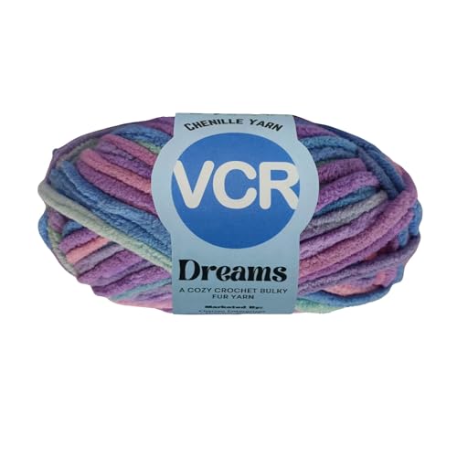 Image of VCR Lavender Tri-Color, 100 Grams Hank, 60 Meters Length, Premium Polyester Ball for Crochet and Knitting, Pack of 1 Yarn, Soft and Bulky Fur Suitable for DIY