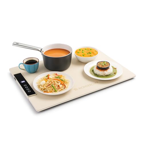 Image of Wonderchef WonderMat Food Warming Mat, Food-Grade Silicone, for Warming Cast-iron /Stainless-steel /Ceramic /Glass /Enamelware, Warms Soup Bowls, Lunch Boxes, Baby Food, Beverages, Rollable, 2-Yr Warranty