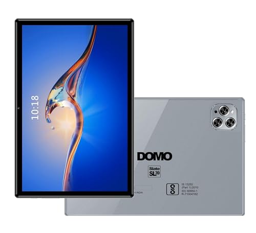 DOMO Slate SL39 4G Tablet 10.1 inch, 4GB RAM + 32GB ROM, 4G Connectivity, inbuilt Storage, 1TB Expandable, Dual SIM Slot, Bluetooth Octa Core CPU GPS, (Grey) view 2