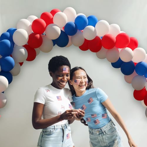 Image of Red White and Blue Latex Balloons 100 Pack for 4th of July Decorations Independence Day Patriotic Anniversary Graduation Birthday Wedding Nautical Party Supplies