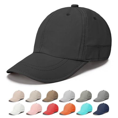 ZOORON Soft Brim Baseball Cap Low Profile Unstructured Dad Hat Adjustable Washer Friendly Sport Hats for Golf Running (1pack-Black)