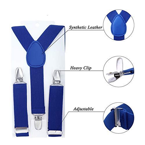 Image of Kids Suspender Bowtie Necktie Sets - Adjustable Elastic Classic Accessory Sets for 6 Months to 13 Year Old Boys & Girls