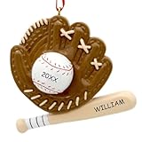 Personalized Kids Sports Christmas Ornament (Baseball Glove)
