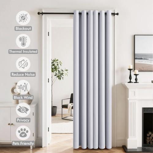 Image of MIULEE Closet Curtain for Open Closet Without Door Grommet Top 34x80 Inches | Covers Closet, Privacy Curtains for Room Divider, Sun /Light Blocking, Quality Fabric, Doorway
