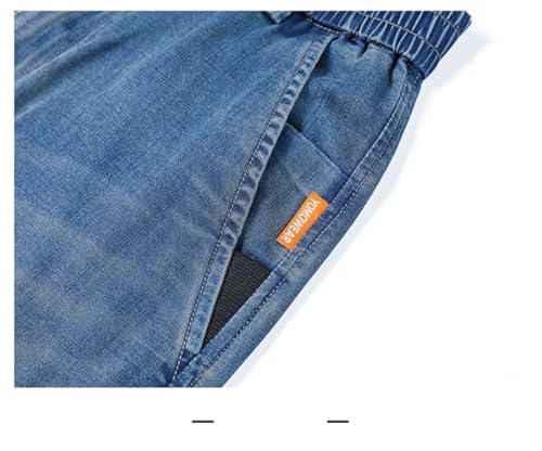 Men's Summer Business Jeans Pant Straight Leg Breathable Lightweight Pant Elastic Outdoors Trousers3