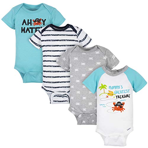 Image of Gerber baby-boys 4-pack Short Sleeve Onesies Bodysuits