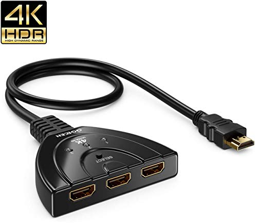 3 Port HDMI Switch, QGECEN High Speed HDMI Switcher Splitter 3 in 1