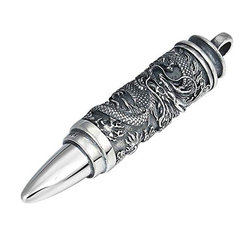 Tmendy Bullet Herrenanhänger Urn-925 Sterling Silber Kann zum Gedenken an Ihre Geheimnisse, die Asche Ihrer Haustiere und das Relief Ihrer Lieben geöffnet Werden. Mit Geschenkbox Kettenlänge 20" Cover