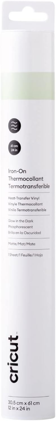 Cricut Everyday Iron On - Glow in The Dark, 2ft Roll (12'x24') - HTV Heat Transfer Vinyl for Shirts, Apparel, Hats & More - Compatible with Maker & Explore Machines
