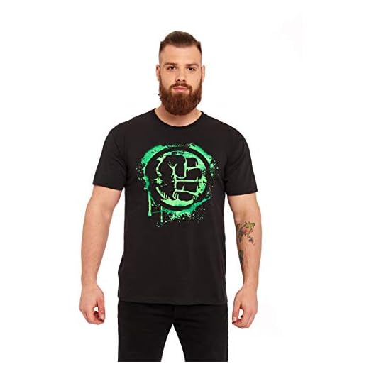 Hulk Fist Symbol Hombre Camiseta Negro S 100% algodón Regular
