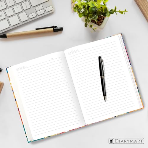 Image of Hard Bound Notebook for Girls & Women | A5 Ruled Journal | 192 Pages | 80 GSM Premium Paper | Designer Laminated Cover | Ribbon Bookmark | Notebook for School, College, Office, Journaling & Note Taking (DM4019)