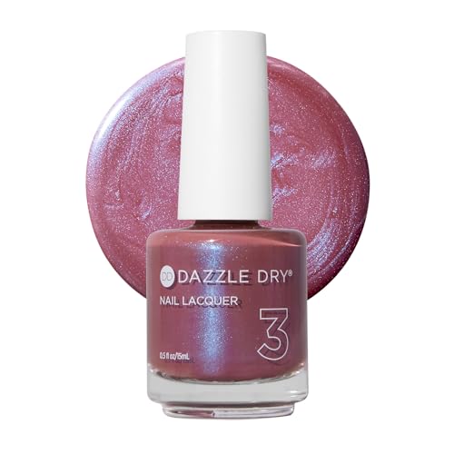 Dazzle Dry Nail Lacquer (Step 3) - School Spirit - A mauve with a blue shimmer. Full coverage shimmer. (0.5 fl oz)