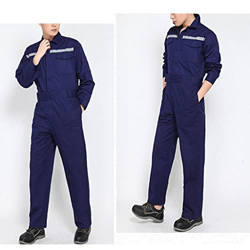 Za-Yz Men's Coverall Overalls With Added Visibility, Long Sleeve Mechanic Work Boilersuit Jumpsuit With Multi Pockets (Color : Blue, Size : Medium) #TOP1