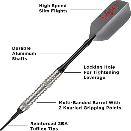 Viper V-Factor 90% Tungsten Soft Tip Darts with Storage/Travel Case, Ringed, 18 Grams, Multicolor - Image 3