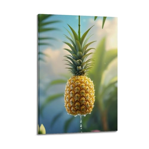 Poster mural suspendu ananas 40 x 60 cm pour décoration moderne