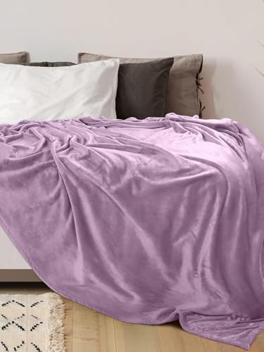 Cobertor Manta Microfibra Casal 01 Peça (Toque Aveludado) (Lilás)