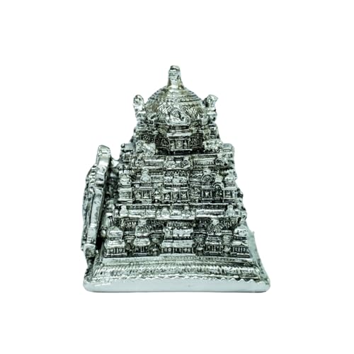 Image of Silver-Plated Balaji Temple | Divine Idol for Peace, Prosperity, Positive Energy & Success | Tirupati Balaji Temple for Home, Office, Business, Gifting & Pooja Room | 5.5cm x 4cm x 7.5cm