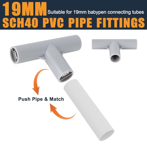 Image of T-Shaped Joint for Baby Playpen Parts, Baby Playpen Accessories for Baby Play Yard Baby Playpen Replacement Connectors, 4 Pcs Diameter1.9cm