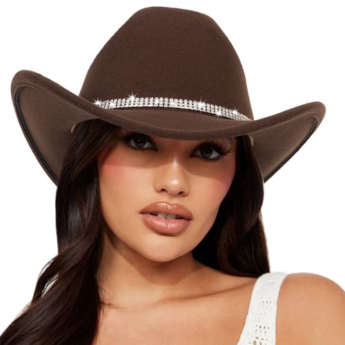 Fgss Classic Felt-Western-Cowboy-Cowgirl-Hats For Women-Men Fedora-Jazz-Hat With Band cover