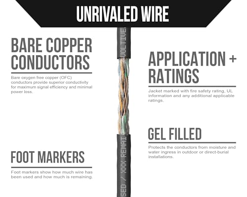 Cable Ethernet Voltive Cat6 UTP 1000 pies Negro miniatura 3